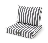 Coussins pour salon de jardin déhoussable 50x50cm Rayure gris foncé