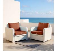 Coussins pour salon de jardin déhoussable 50x50cm Terracotta