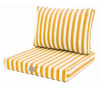 Coussins pour salon de jardin déhoussable 60x60cm - Rayure Jaune