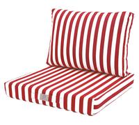 Coussins pour salon de jardin déhoussable 60x60cm - Rayure rouge