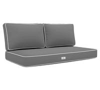 Coussins pour salon de jardin premium déhoussable 120x60cm - Gris foncé