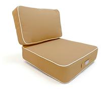 Coussins pour salon de jardin premium déhoussable 50x50cm - Moka