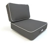 Coussins pour salon de jardin premium déhoussable 60x60cm - Gris foncé