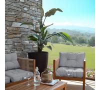 Kit de coussins pour salon de jardin capitonnés - 50 x 50 cm - Gris clair - Linxor
