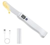 Couteau à beurre chauffant - Couteau électrique rechargeable pour le fromage - USB - Acier inoxydable - Pour beurre, fromage et chocolat froids - Blanc