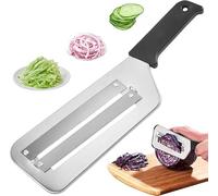 Couteau à chou trancheuse - Déchiqueteuse de chou pour salade de choucroute - Hachoir à chou en acier inoxydable - Coupe-chou avec deux lames tranchantes, poignée en plastique (noir)