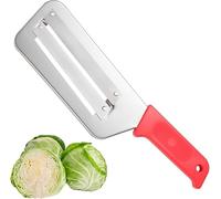 Couteau à chou trancheuse - Déchiqueteuse de chou pour salade de choucroute - Hachoir à chou en acier inoxydable - Coupe-chou avec deux lames tranchantes, poignée en plastique (Rouge)