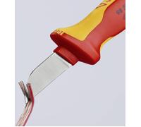 Knipex Couteau d'électricien 98 52 VDE – Lame fixe acier poignée multi-composant orange/rouge – 1 pc