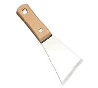 Couteau à Enduire Biseauté en Acier Inoxydable, Manche Bois Argenté | Outil Plaquiste pour Vitres et Portes, Grattoir Pratique, Finition Intérieure, Nettoyage Sols et Murs