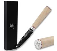Couteau à éplucher, lame de 3,5 pouces, affûtage de rasoir, acier japonais AUS8, revêtement noir en titane, manche en bois d'érable