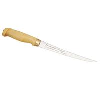 Couteau à fileter finlandais, lame 19 cm, manche en bois, étui en cuir