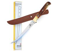 Couteau à fileter poisson 15.3cm acier inoxydable Couteau de pêche avec fourreau