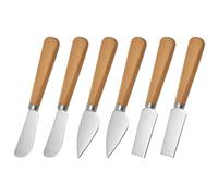 Couteau À Fromage 6 Pièces Avec Manche En Bois En Acier Inoxydable, Outils De Cuisine Occidentaux, Couteau À Tartiner Au Beurre, Adapté Pour Couper Le Fromage, Préparer Des Aliments Froids.