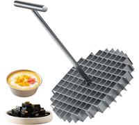 Couteau à grille en acier inoxydable pour gelée d'herbe, outil de découpe rapide pour pudding, fromage - Idéal pour les desserts et le thé au lait