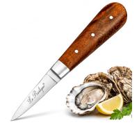 Couteau à Huîtres Manche en Bois Oyster Knife - Acier Inoxydable | Manche en Bois, lame robuste en acier inoxydable, idéal pour ouvrir les huîtres et les fruits de mer, coffret cadeau inclus.