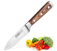 Couteau à Légumes avec Manche Ergonomique en Bois Pakka | Petit couteau en acier allemand pour fruits, légumes et épluchage, avec lame précise pour travaux fins
