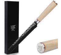 Couteau à pain 203 mm, couteau de coupe, acier japonais AUS8, revêtement en titane, manche en bois d'érable