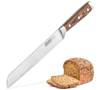 Couteau à Pain à Lame Dentelée avec Manche Ergonomique en Bois Pakka | Lame dentelée pour tranches nettes de pain, baguette et levain; manche confortable pour une coupe contrôlée