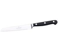Couteau à pain Lame flexible forgée en chrome-molybdène-vanadium (DIN x50CrMoV15), manche riveté et soudé en plastique POM, dureté de la lame 56 HRC, résistant au lave-vaisselle, qualité professionnel