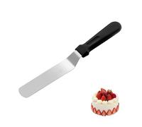 Couteau à palette de 27 cm - Spatule à gâteau coudée en acier inoxydable - Spatule professionnelle pour glaçage et pâtisserie - Pour décorer des gâteaux, lisser et cuire des pâtisseries (noir)