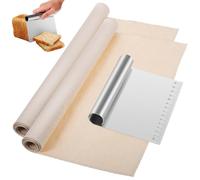 Couteau à Pâte en Acier Inoxydable 430 Toile de Lin | Boulangerie Professionnelle, Support au Façonnage, Surface Lisse, au Levain et Pâtes, Usage Restaurant