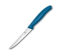 Couteau à steak SWISS CLASSIC 11 cm, dentelé, bleu, plastique, Victorinox