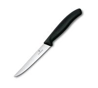 Couteau à steak SWISS CLASSIC 11 cm, dentelé, noir, plastique, Victorinox
