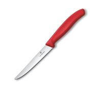Couteau à steak SWISS CLASSIC 11 cm, dentelé, rouge, plastique, Victorinox