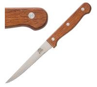 Couteau à Viande 215 mm Lame Dentée Manche en Bois Lot de 12 Olympia