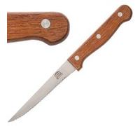 Couteau à Viande 215 mm Lame Dentée Manche en Bois x 12 Olympia Gris G