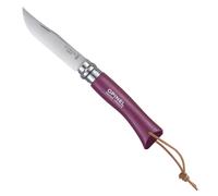 Couteau Baroudeur n°7 - lame 8 cm violet avec lien en cuir acier inoxydable (ino