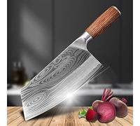 Couteau Couteau Couteau Couteau Couteau Damas Couteau Laser Chinois Couteau Chinois Couteau en Acier Inoxydable Couteau de Boucher Couper à charcuterie avec poignée en Bois (Color : Kitchen Knife)