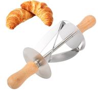 Couteau Croissant, Acier Inoxydable Croissant Pâte Rouleau À Pâtisserie | Poignée En Bois, Couteau Cuisine Outil De Cuisson, Pâtisserie Cutter, Donut