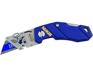 Couteau /cutter Pliant Plastique avec Lame bi-métal, Bleu/Argent - IRWIN - 10507695