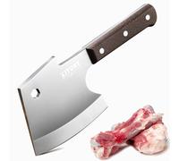 Couteau de boucher Hackmesser, 15 cm, acier inoxydable 4Cr14Mov, lame pleine (full tang), hache de cuisine pour viande et os, manche en bois de poirier