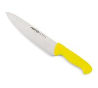 Arcos Couteau de Chef en Acier Inoxydable Nitrum - Poignée en Polypropylène, Codé par Couleur pour la Sécurité Alimentaire - Jaune, Série 2900 Argent