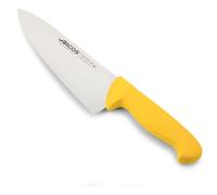 Couteau De Chef Arcos Couleur - Prof 292700 En Acier Inoxydable Nitrum Et Mango Polypropylène Jaune Ergonomique Avec Lame De 20 Cm, Vitrine.