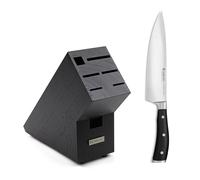 Couteau de chef CLASSIC IKON 20 cm, avec bloc à couteaux, noir, Wüsthof