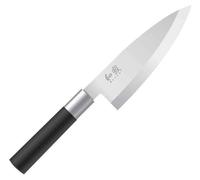 Couteau de chef de 15 cm, en acier inoxydable, avec manche noir, de fabrication japonaise