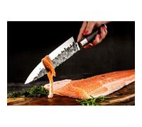 Forged - Sebra Couteau de Chef 20,5 cm - Acier Japonais 440C - Manche en Bois Dalbergia - Martelé - Dureté 58 HRC - Garantie 10 Ans
