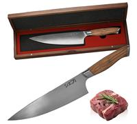 Couteau de chef Gyuto, acier damas San Mai, lame de 20,6 cm, manche en bois d'olivier