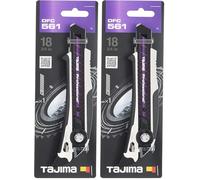 Couteau de coupe TAJIMA TAJ-DFC561W DORA FIN avec lame RAZAR BLACK, avec vis de fixation et aileron, DFC561W (Lot de 2)
