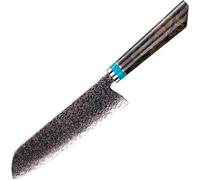 Couteau de cuisine damassé ZE-37409 - Santoku Marron Bleu KP37409