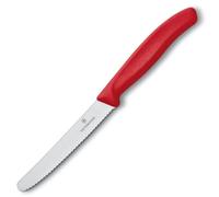 Victorinox Couteau à saucisse/tomate Swiss Classic dentelé 11 cm Rouge