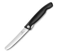 Victorinox Swiss Classic Couteau de pique-nique pliable pour les randonnées, fruits, légumes, petits pains, saucisses, avec lame droite, extra tranchante, Noir