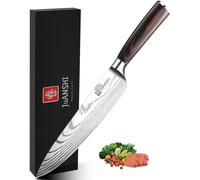 Couteau de cuisine professionnel, 20 cm. Couteau de cuisine asiatique, en acier inoxydable, tranchant, idéal pour le sushi et le sashimi. Manche en bois