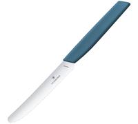 Couteau de cuisine Swiss Modern Cornflower Blue 11 cm - dentelé avec pointe arrondie - Victorinox