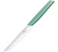 Couteau de cuisine Swiss Modern Mint Green 12 cm - dentelé avec une pointe acérée Victorinox