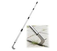Couteau désherbeur Manuel - Désherbeur pour Pavés et Terrasses, Manche Réglable 145cm avec Lame Dentelée en L et Brosse, Pour cour, pelouse, terrasse, jardin, désherbeur Ergonomique