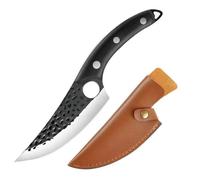 Couteau désosser pro VURAHOME T4 acier inox + étui cuir 3mm - 27 cm